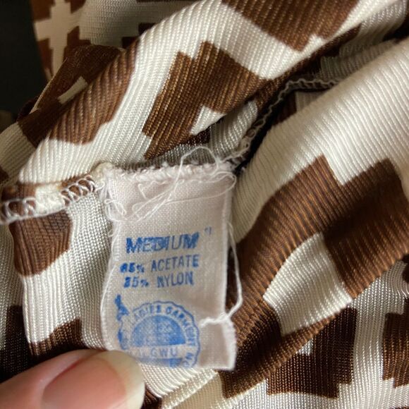 Vintage 70s Novelty Train Western Horse Cowboy Nightgown Caftan Maxi Dress M/L - Picture 6 of 14